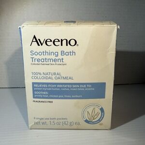 Aveeno Soothing Bath Soak for Eczema Itchy Skin Natural Colloidal Oatmeal, 7 ct.